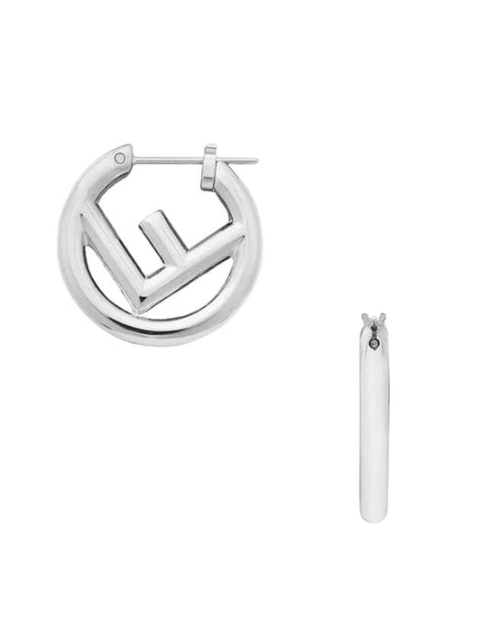 Luxury Fendi F Logo Earrings Silver