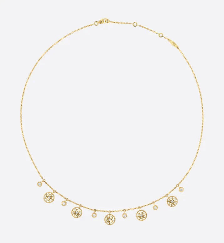 Luxury DiorROSE DES VENTS NECKLACE YELLOW GOLD, DIAMONDS AND MOTHER-OF-PEARL