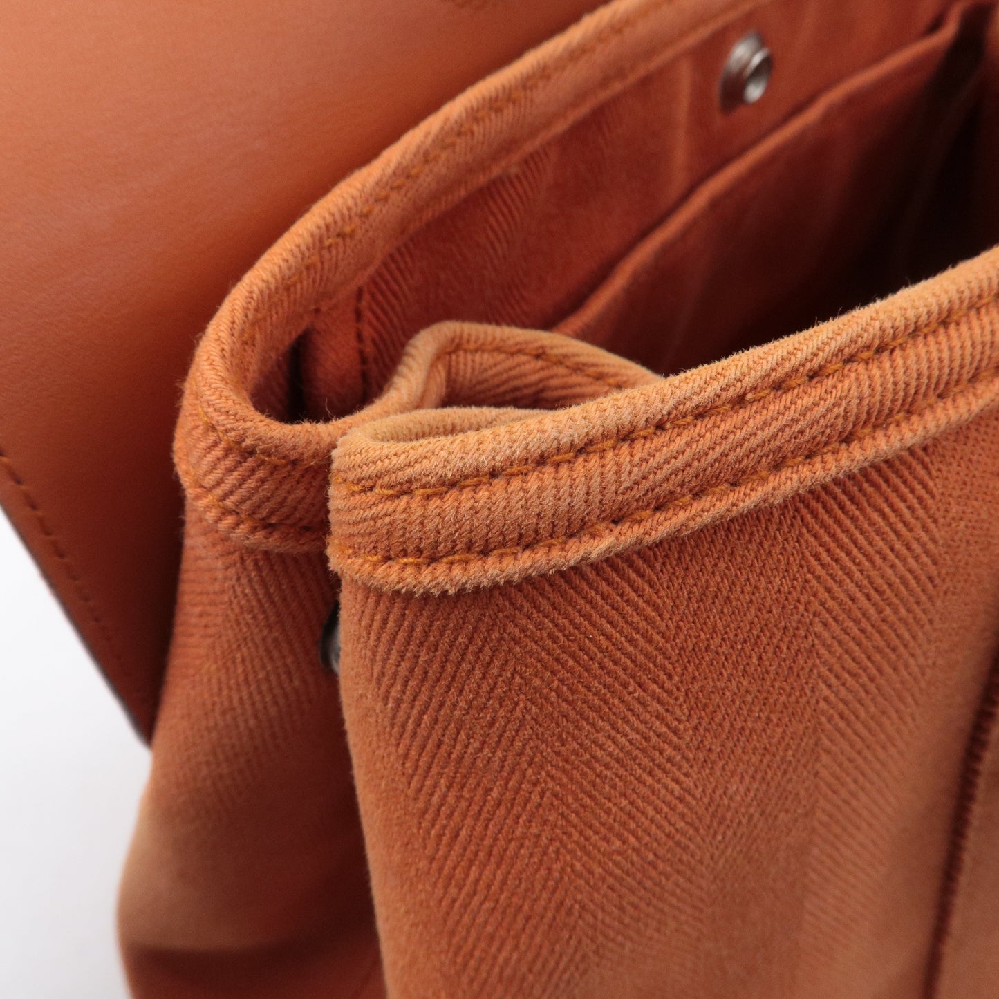 Luxury Hermes Toile Chevrons Leather Valparaiso PM Bag I Stamp Orange