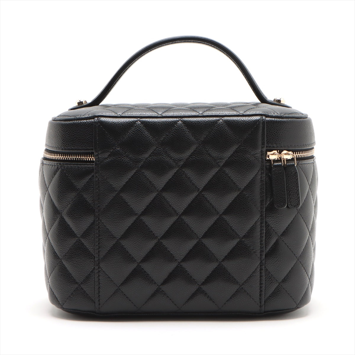 Chanel Matrasse Caviar S Vanity Bag Black G      Mirror