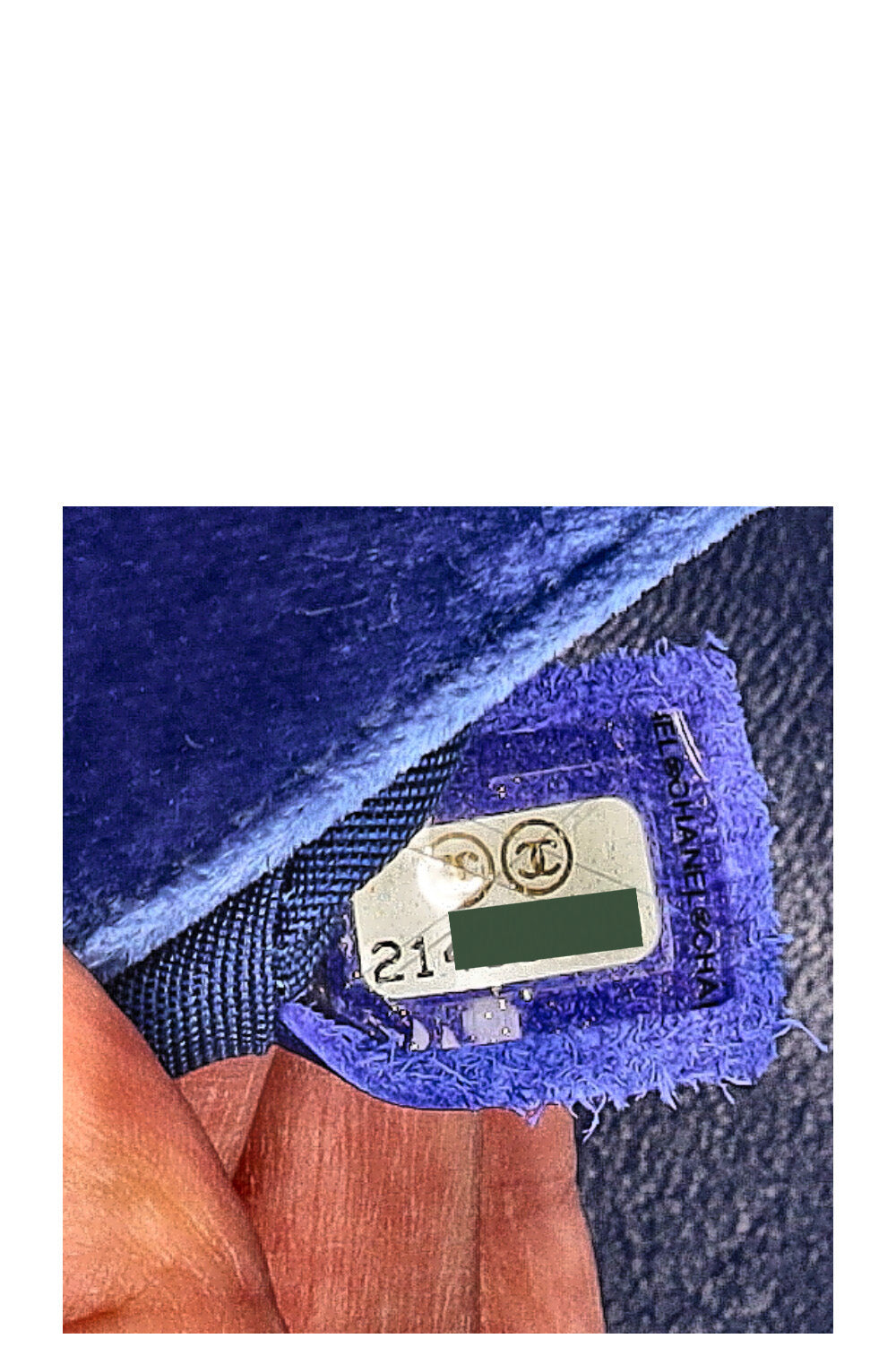 CHANEL Boy Bag Velvet Blue