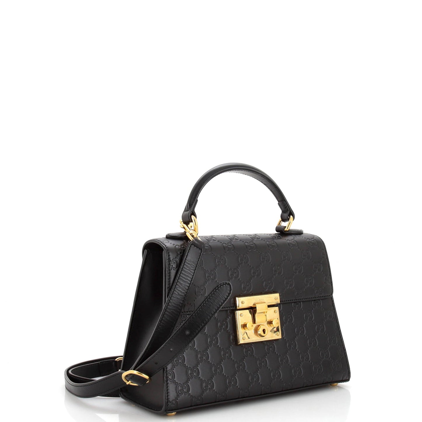 Padlock Top Handle Bag Guccissima Leather Small
