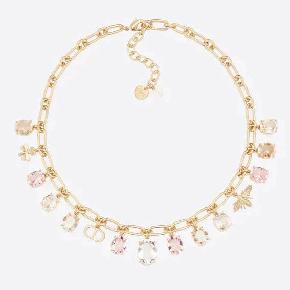 Luxury DiorGOLD-FINISH METAL MULTICOLOR WHITE RESIN PEARL NECKLACE