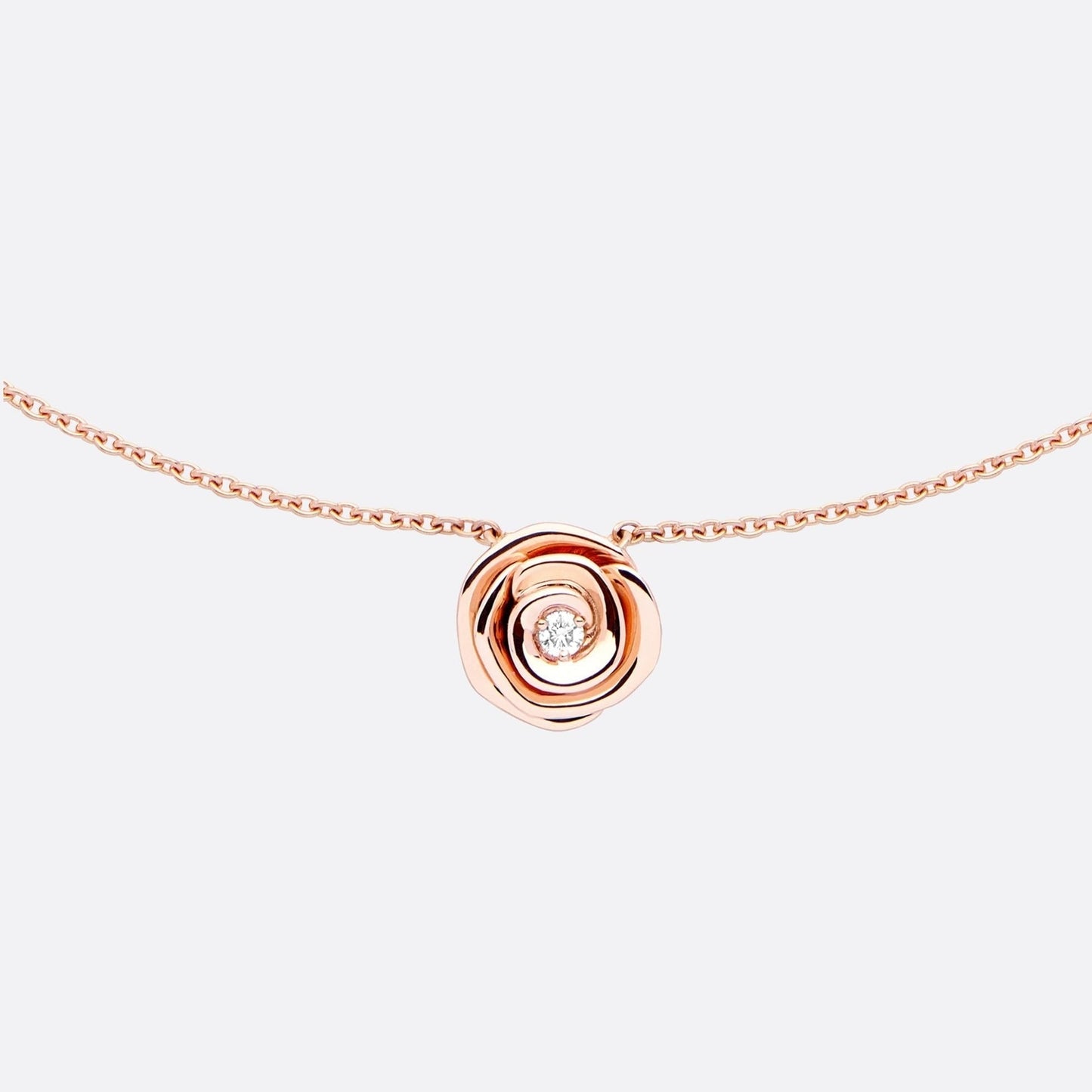 Luxury DiorROSE COUTRE PINK GOLD DIAMOND NECKLACE
