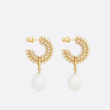Luxury DiorD-RENAISSANCEN GOLD EARRINGS