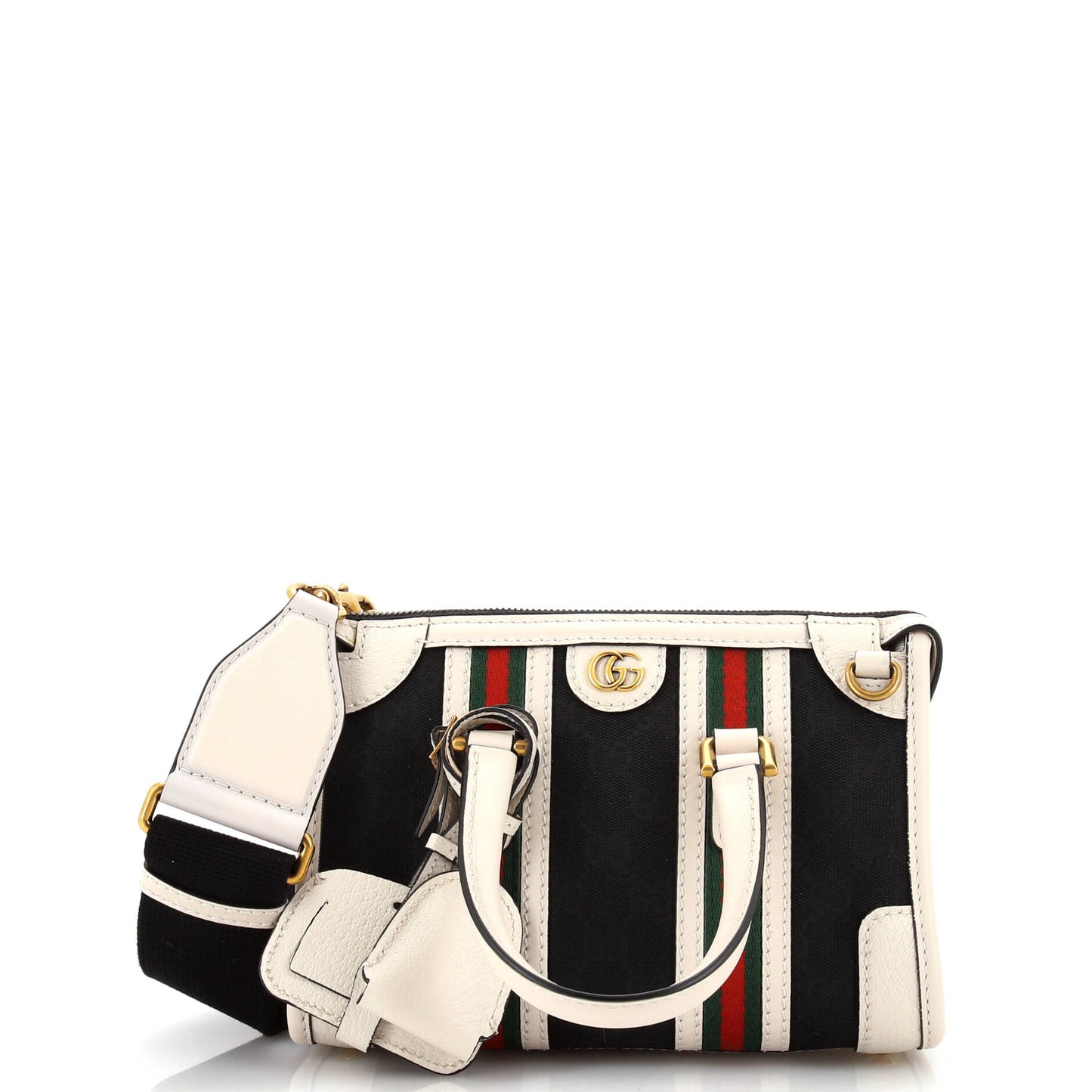 Luxury Gucci Trending 2025 Double G Web Top Handle Bag GG Canvas with Leather Mini
