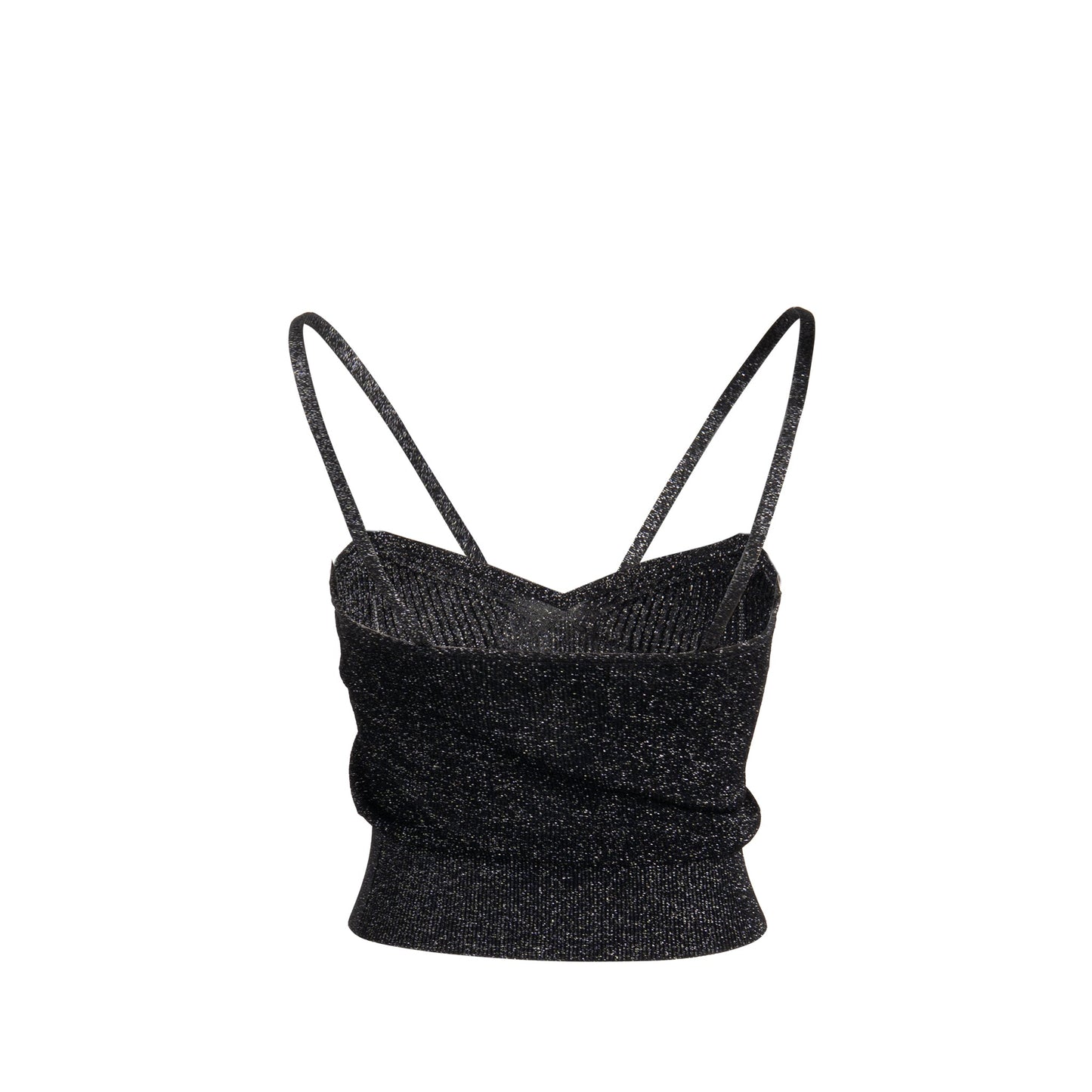 Chanel Size 34 Top Tank Viscose/Metal Polyester Metallic Black