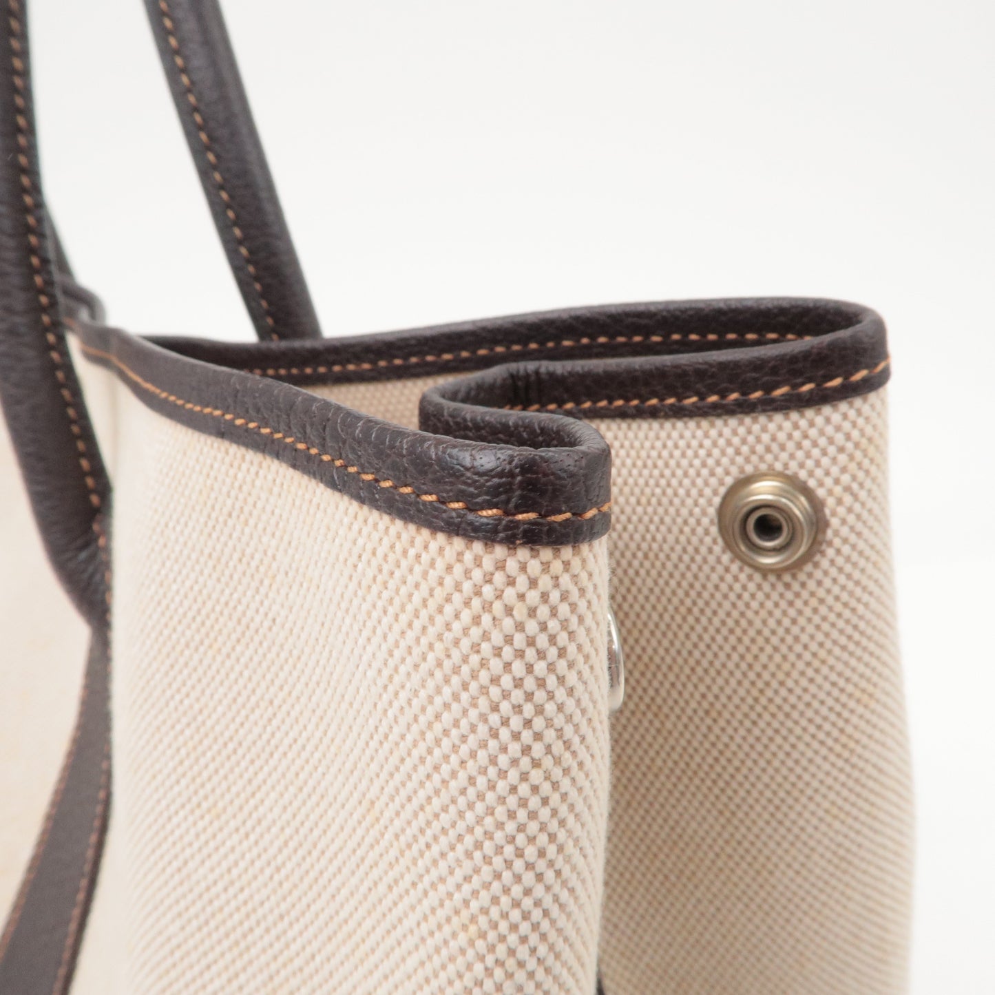 Luxury Hermes Garden Party Toile Ash Leather PM 髫ｨ繝ｻ・ｽ・｡ I  Stamped Beige
