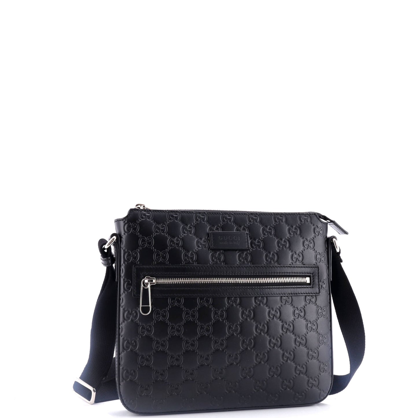 Signature Zip Messenger Bag Guccissima Leather Small