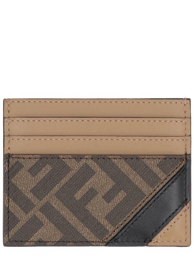 Luxury Fendi FF Logo Card Wallet Brown