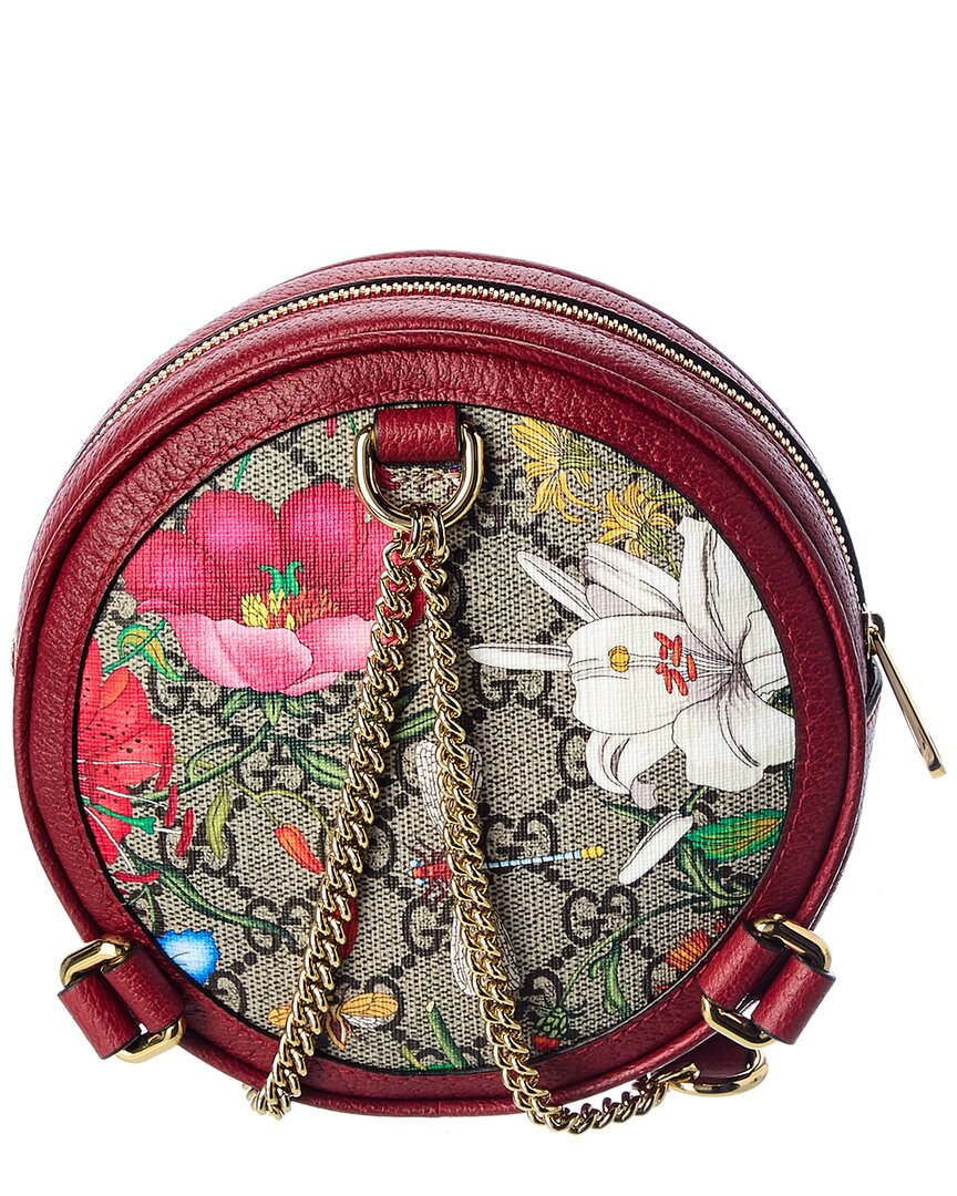 Luxury Gucci Trending 2025 Ophidia Mini Flora GG Supreme Canvas & Leather Backpack