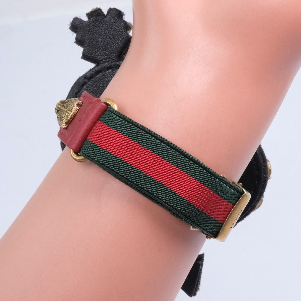 Luxury Gucci Trending 2025 Leather Rhinestone Heart Bracelet