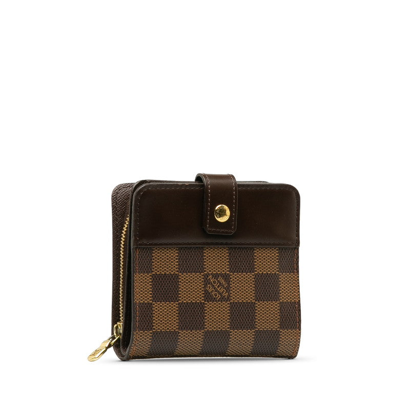 Louis Vuitton Damier Compact  Two Folded Wallet Compact Wallet N61668 Eve Brown PVC Leather  Louis Vuitton
