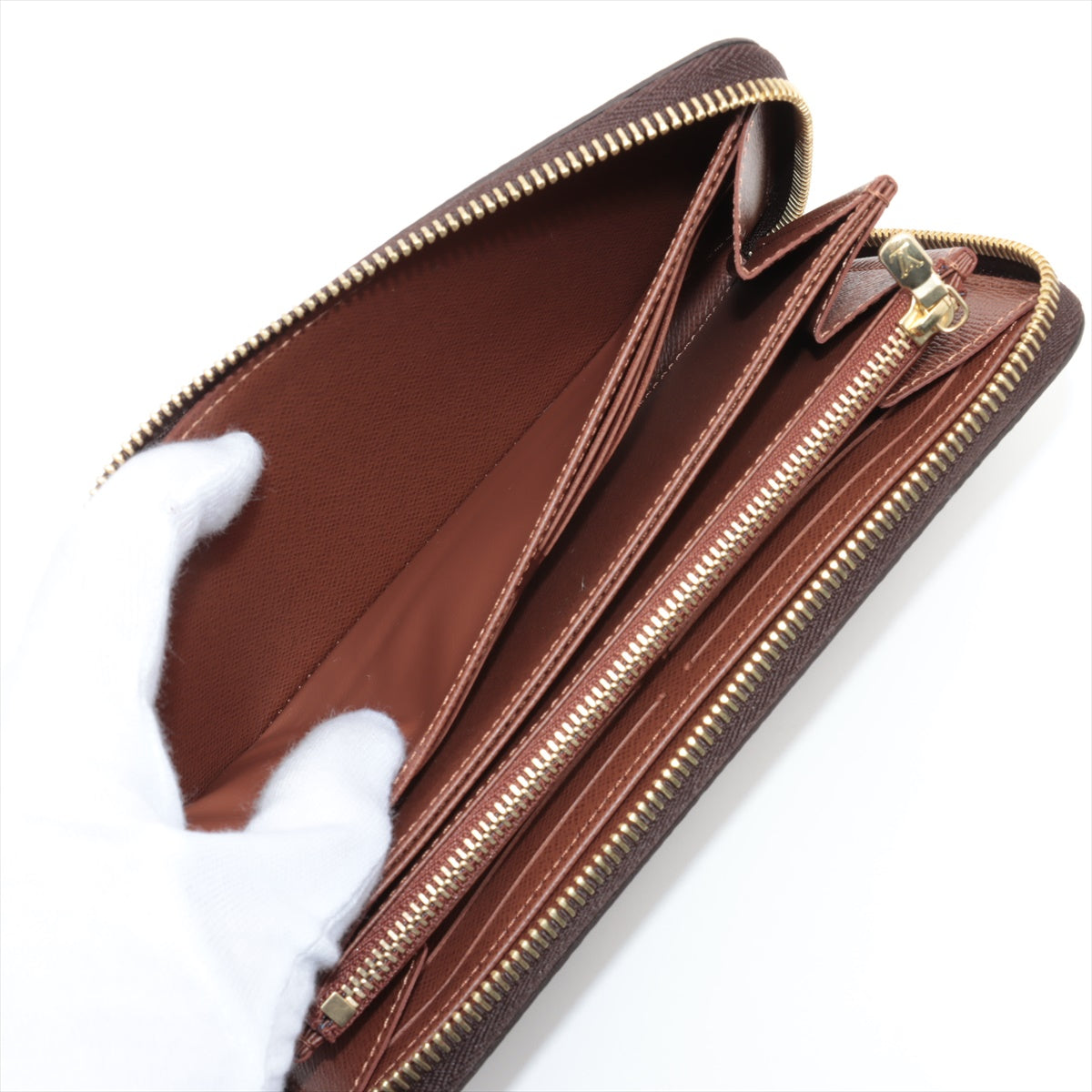 Louis Vuitton Monogram Zippyr Wallet M42616 Brown Round Zipper Wallet