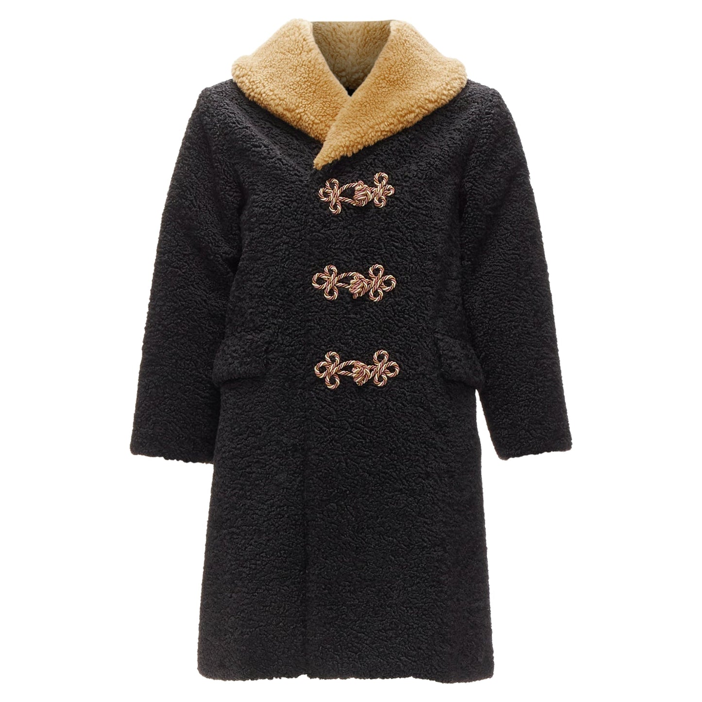 Gucci Kids Anchor Knots Faux Shearling Teddy Coat