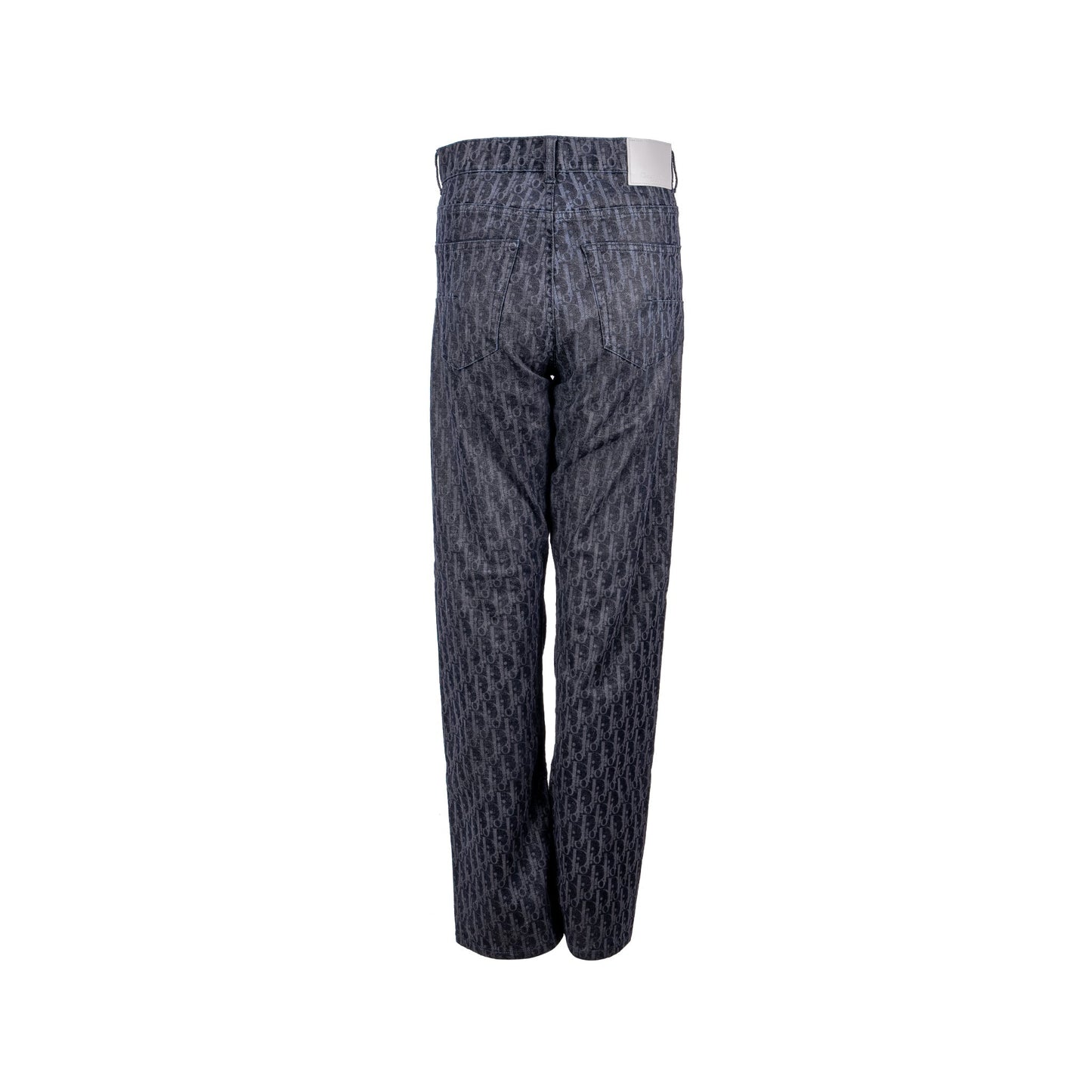 Luxury Dior Size 33 Pants Oblique Jacquard Velvet/Denim Navy