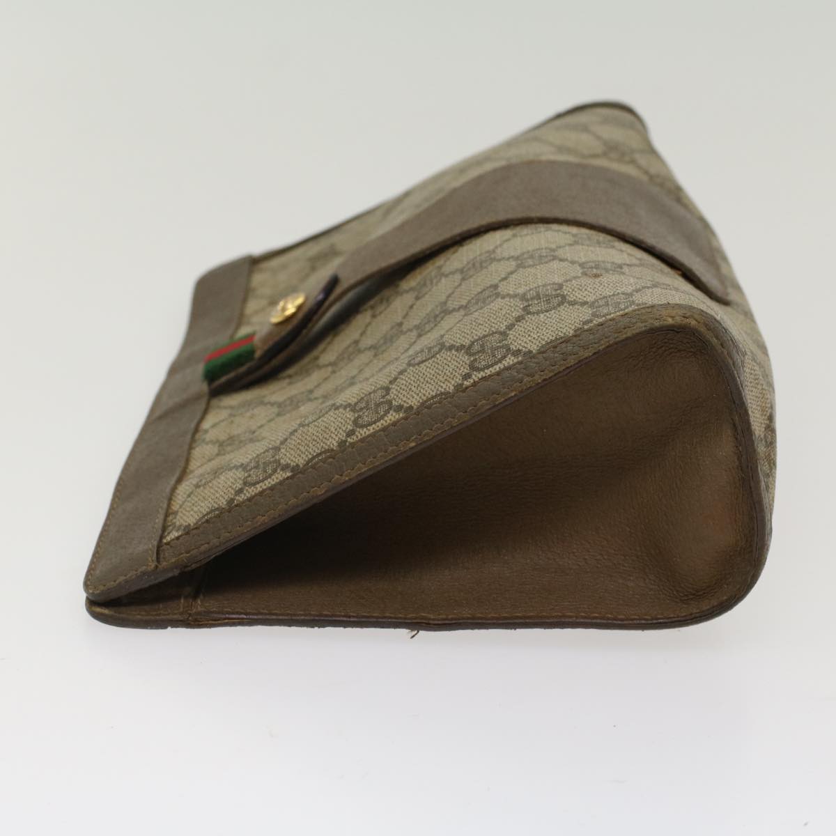 Luxury Gucci Trending 2025 GG Canvas Web Sherry Line Clutch Bag Beige Red