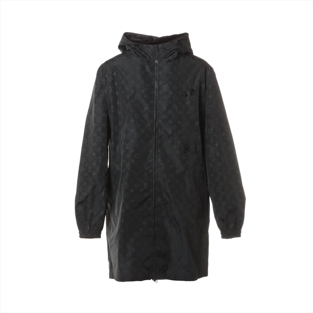 Louis Vuitton 22AW Nylon Nylon Coat 50 Men Black RM222Q Mid-Length Monogram Window Breaker Staples Edition Tag Exclusive