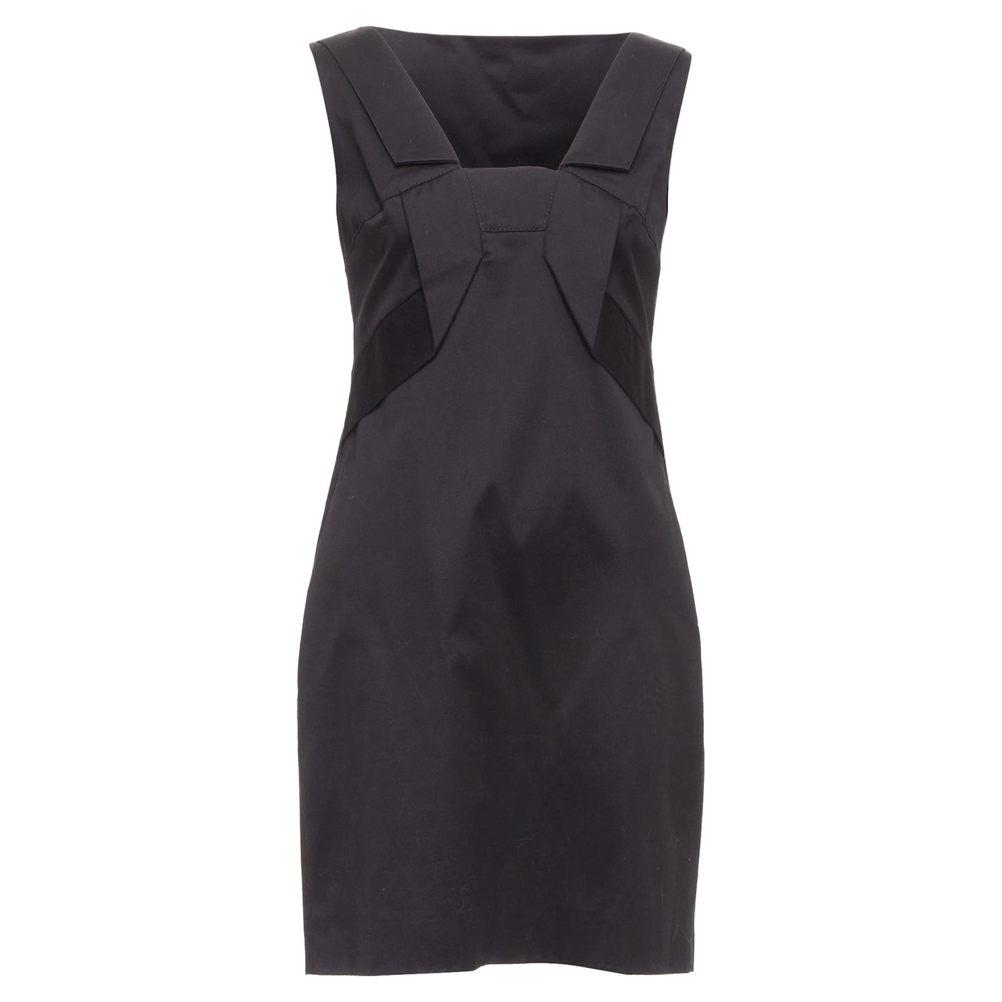 Gucci Cotton Origami Pleat Square Neckline Shift Dress
