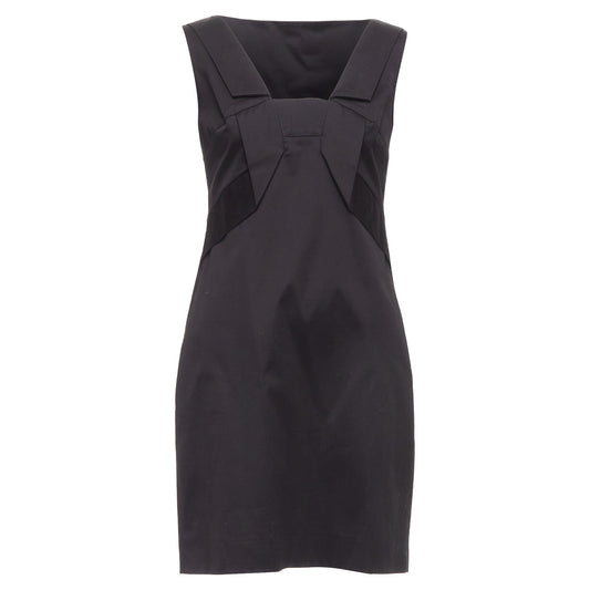 Gucci Cotton Origami Pleat Square Neckline Shift Dress