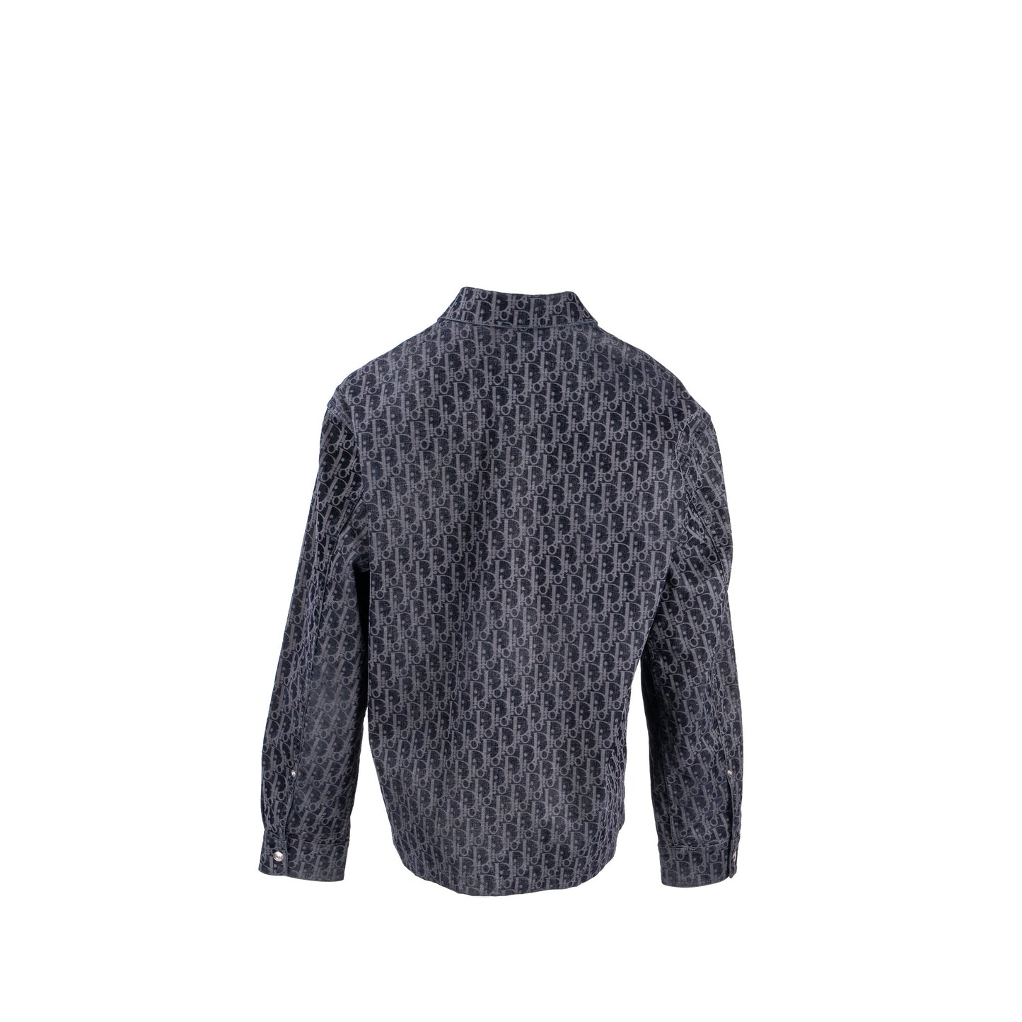 Luxury Dior Size 48 Oblique Jacquard Jacket Velvet/Denim Navy