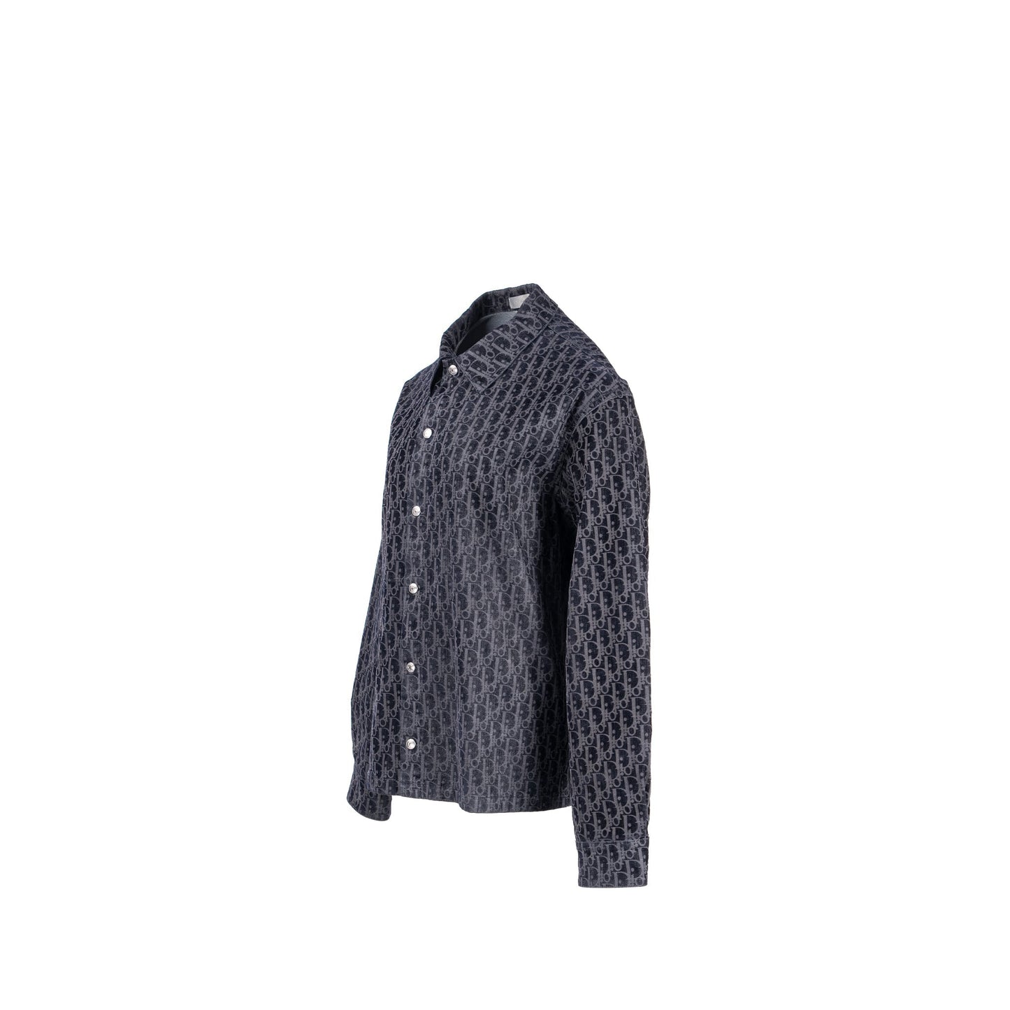 Luxury Dior Size 48 Oblique Jacquard Jacket Velvet/Denim Navy
