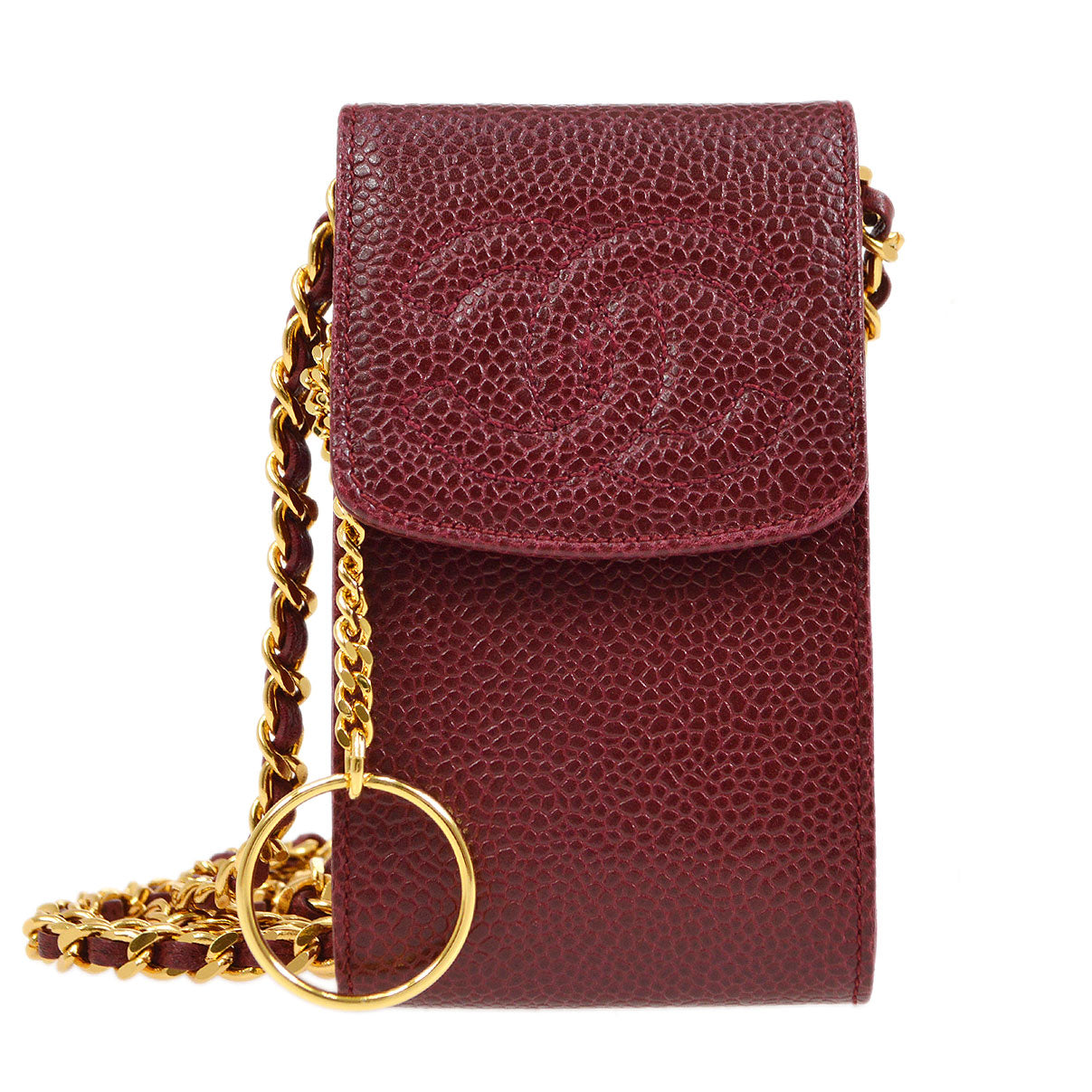 Luxury Chanel 1994-1996 Timeless Key Case Bordeaux Caviar