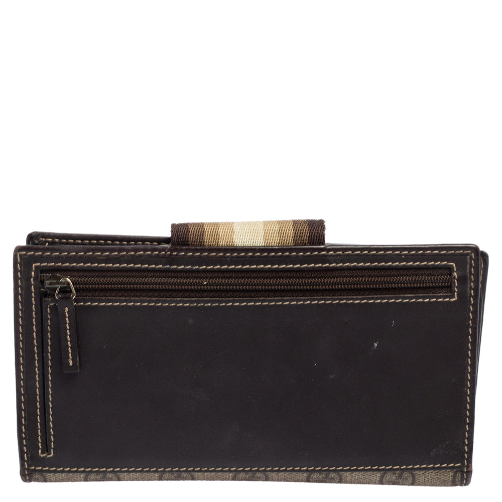 Luxury Gucci Trending 2025 Beige Gg Supreme Canvas Vintage Web Continental Wallet..