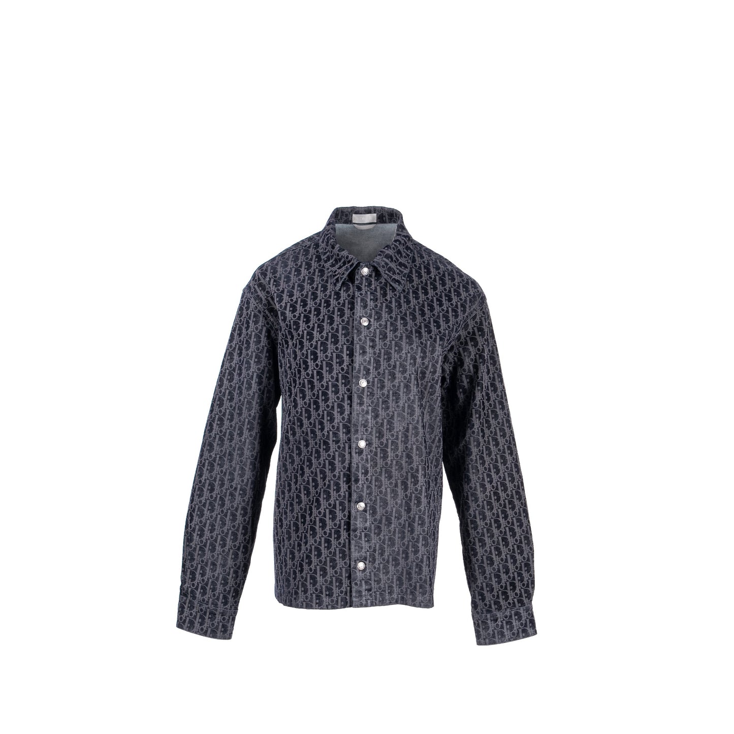 Luxury Dior Size 48 Oblique Jacquard Jacket Velvet/Denim Navy