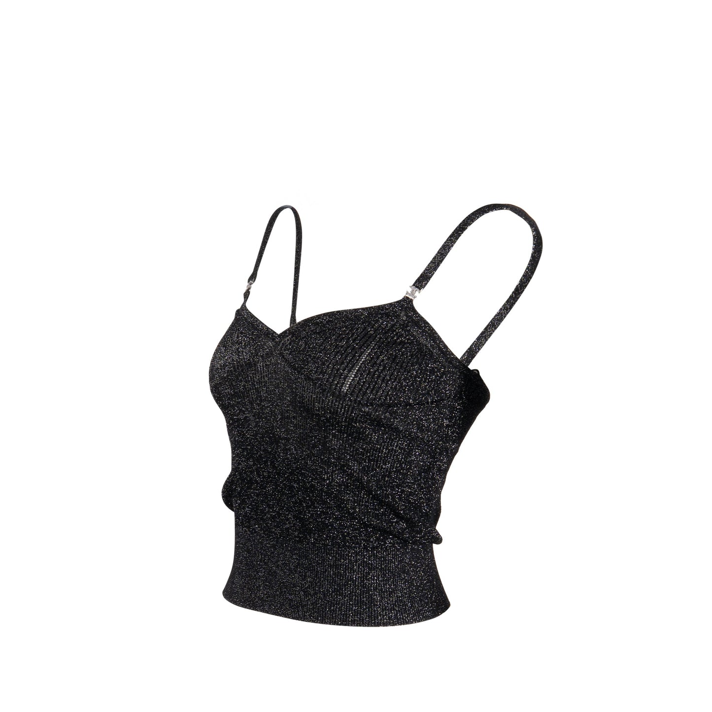 Chanel Size 34 Top Tank Viscose/Metal Polyester Metallic Black