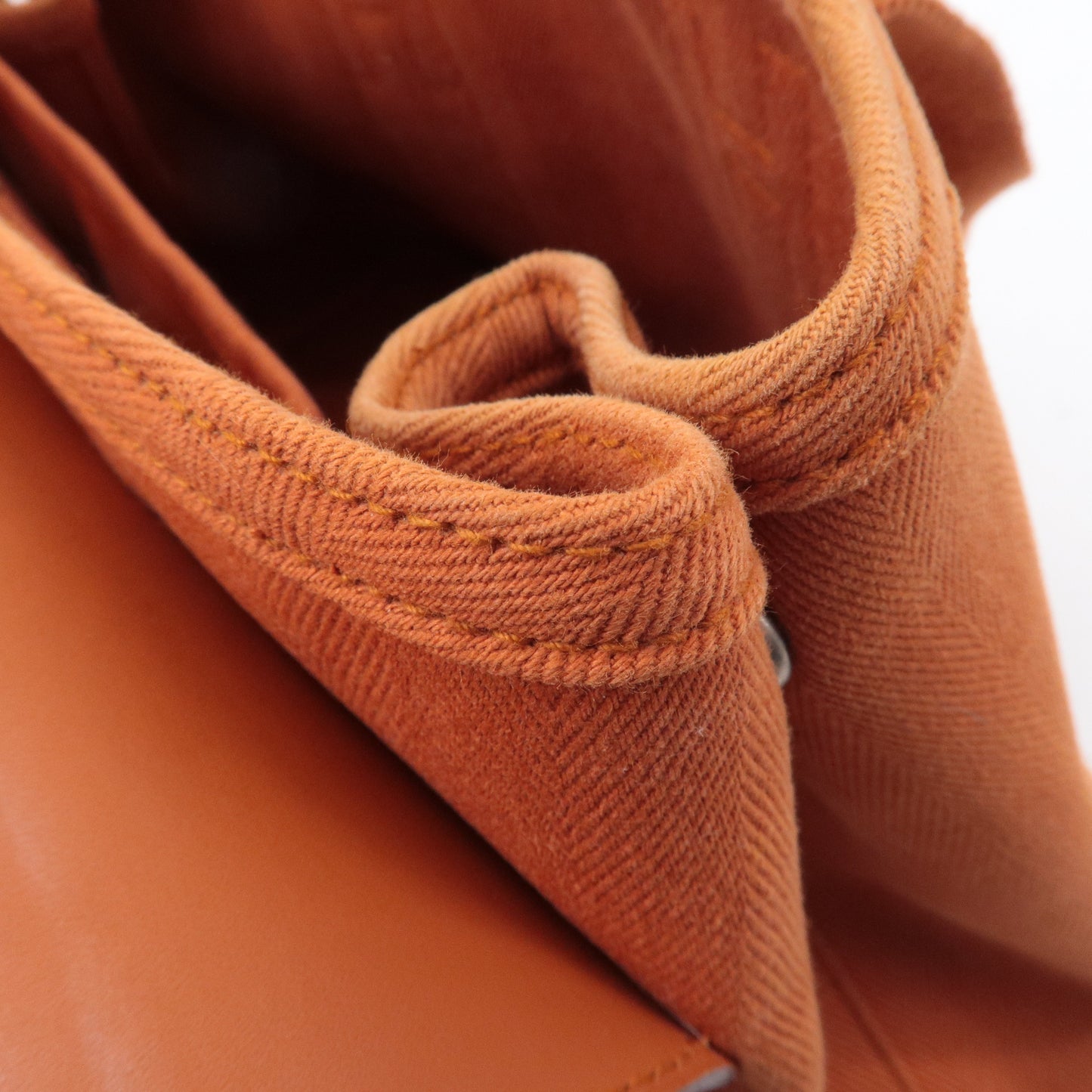 Luxury Hermes Toile Chevrons Leather Valparaiso PM Bag I Stamp Orange