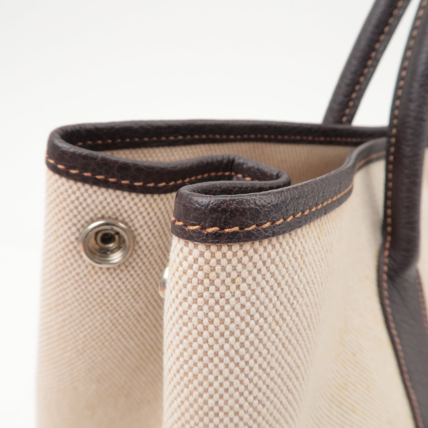 Luxury Hermes Garden Party Toile Ash Leather PM 髫ｨ繝ｻ・ｽ・｡ I  Stamped Beige