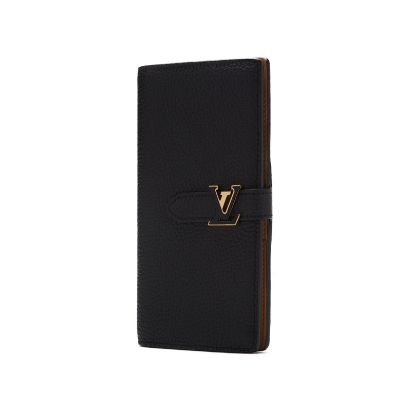 LOUIS VUITTON Lewitton Vertical Capsine 2 Fable Long Wallet  Leather Noir (Golden ) 's Head Wallet  Head Wallet Long Wallet Hybrid  Delivery escence Online