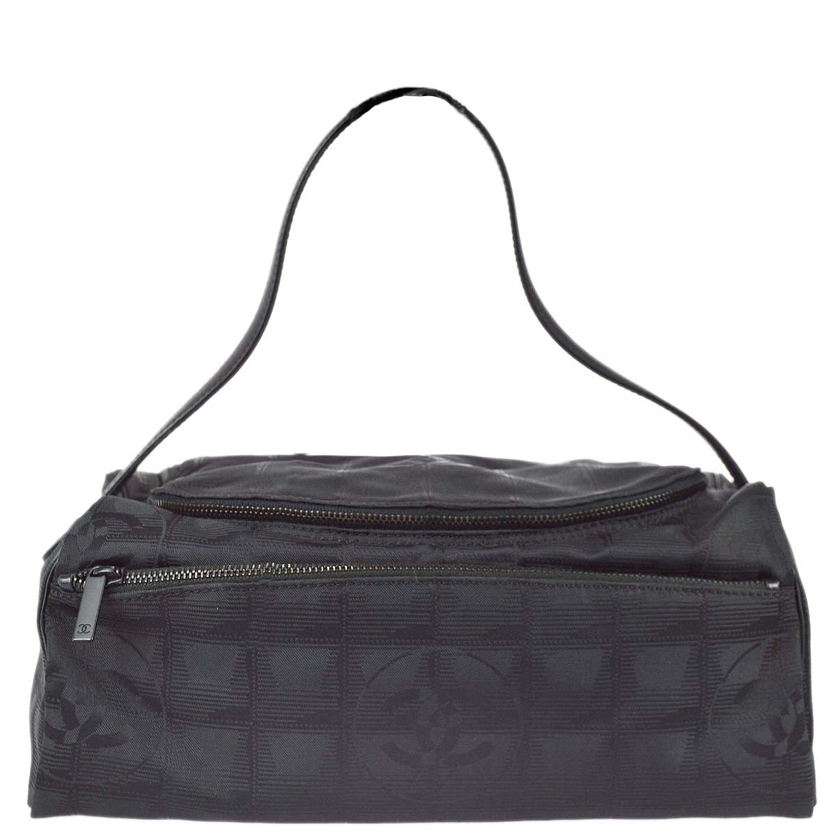 Luxury Chanel 2000-2001 Black Jacquard New Travel Line Handbag
