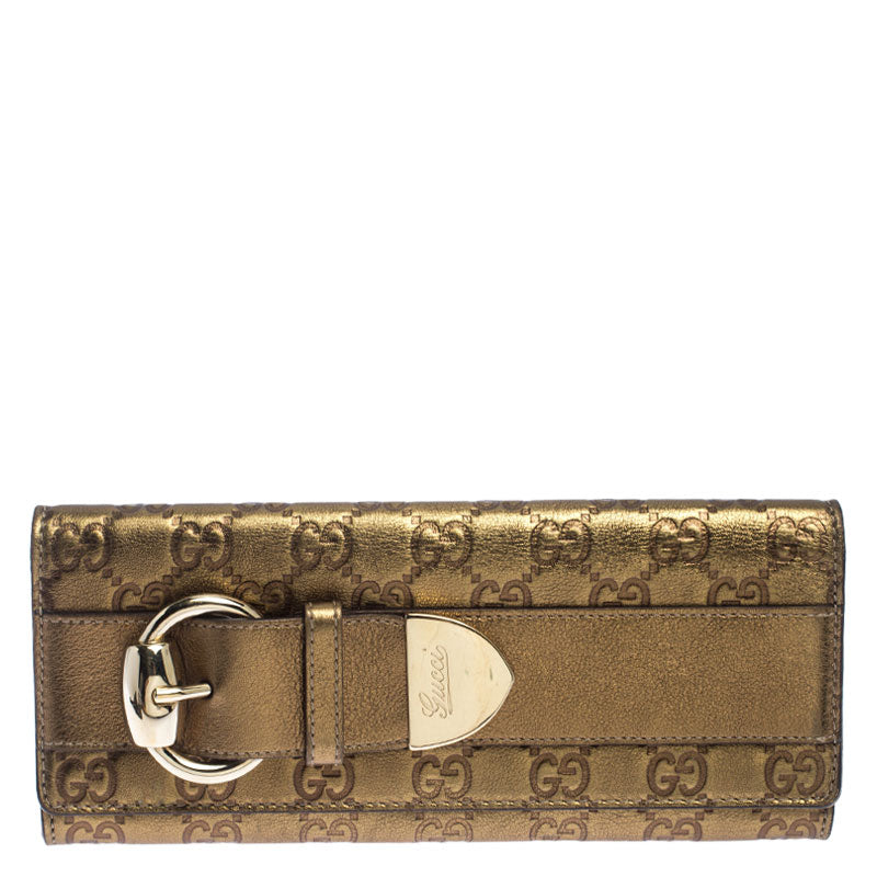 Luxury Gucci Trending 2025 Gold Luxury Gucci Trending 2025ssima Leather Buckle Continental Wallet..