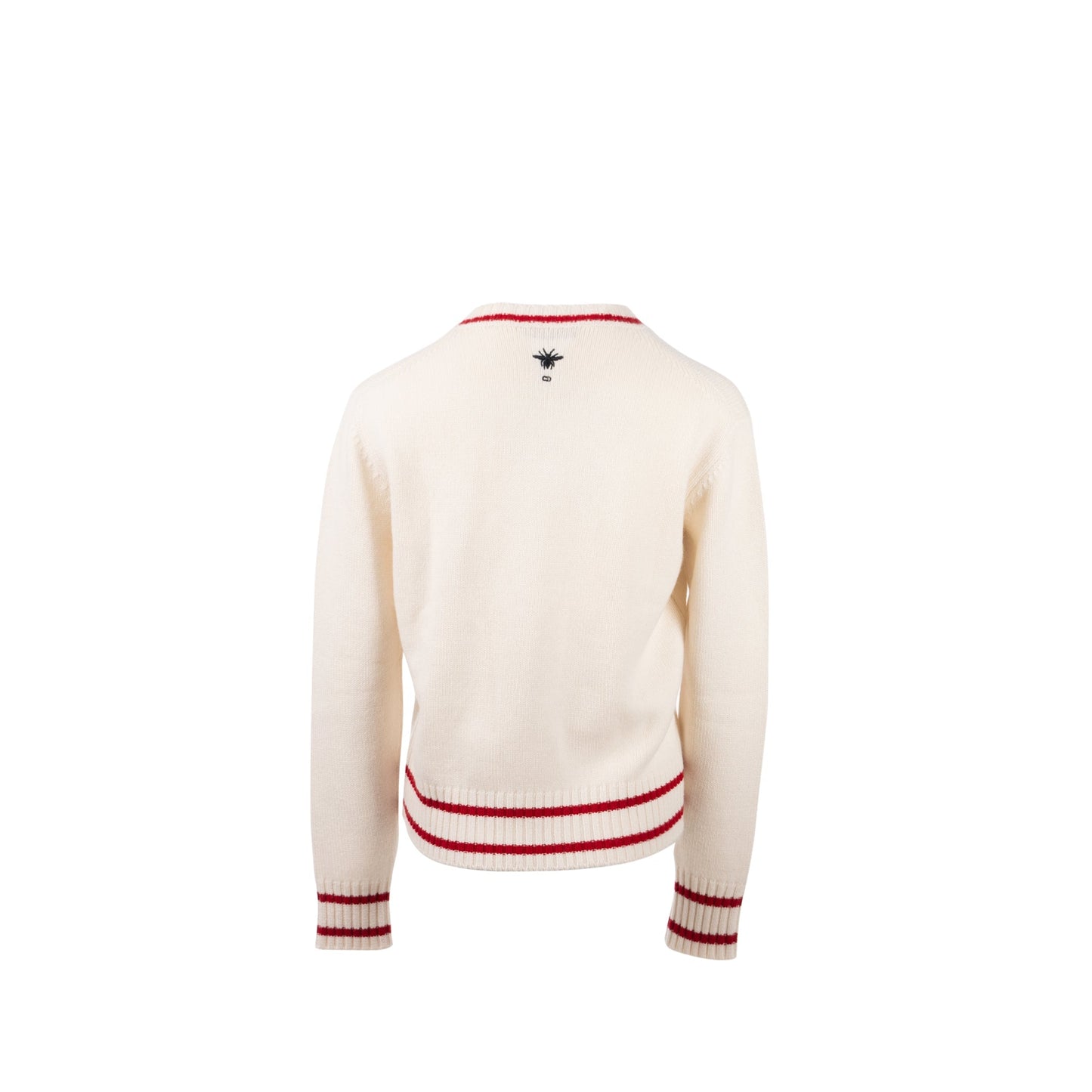 Luxury Dior Size 38 Love Knit Sweater Cashmere White