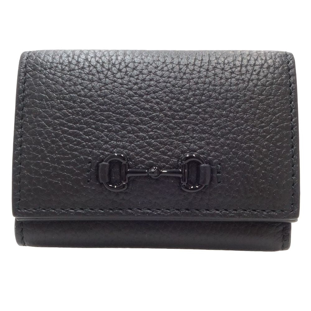 Luxury Gucci Trending 2025 Horsebit Compact Wallet Black