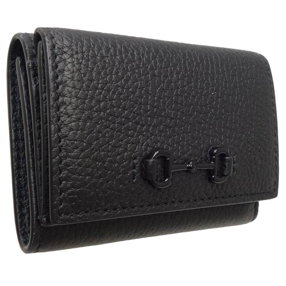 Luxury Gucci Trending 2025 Horsebit Compact Wallet Black