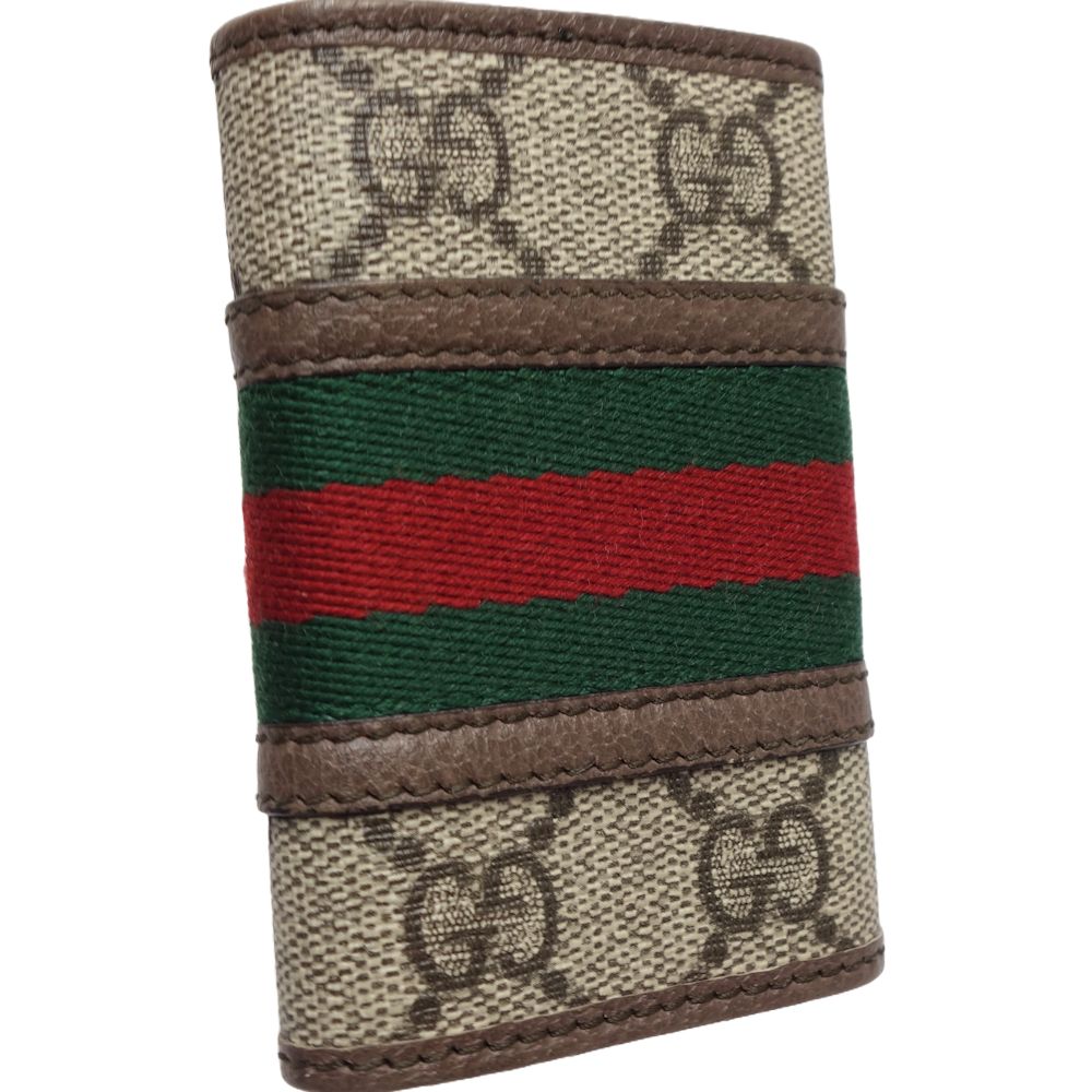 Luxury Gucci Trending 2025 Key Case GG Supreme Ophidia Canvas Leather