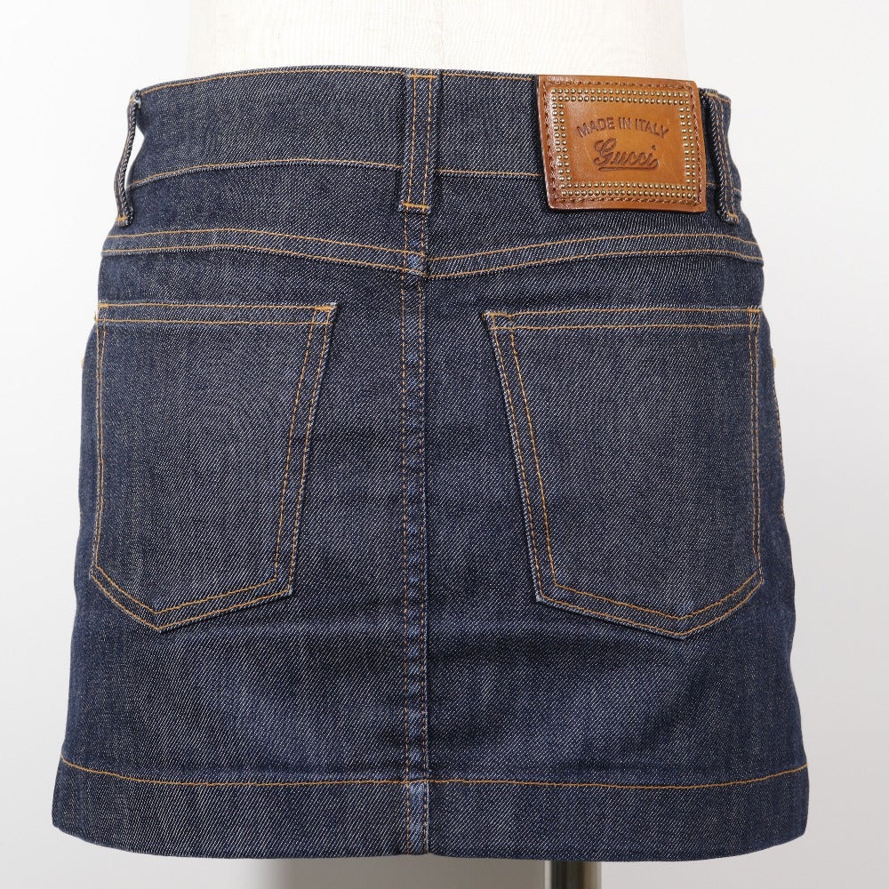 Luxury Gucci Trending 2025 Denim Mini Skirt Navy