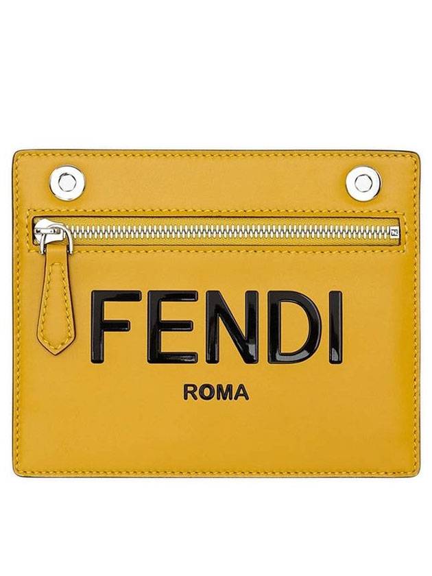 Luxury Fendi Peekaboo Pocket Clutch Bag Yellow