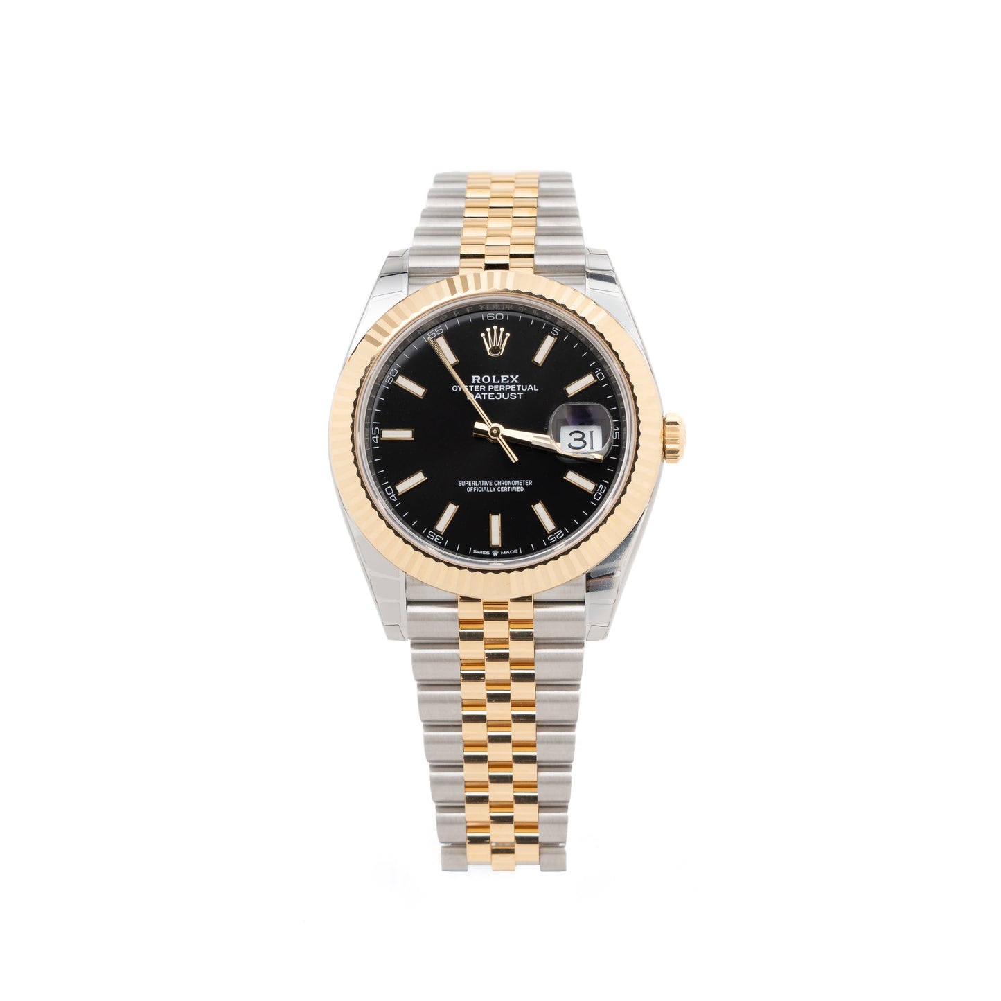 Rolex Datejust 41mm Oyster Steel&Yellow Gold Black Dial Jubilee Bracelet Model 126333-0014