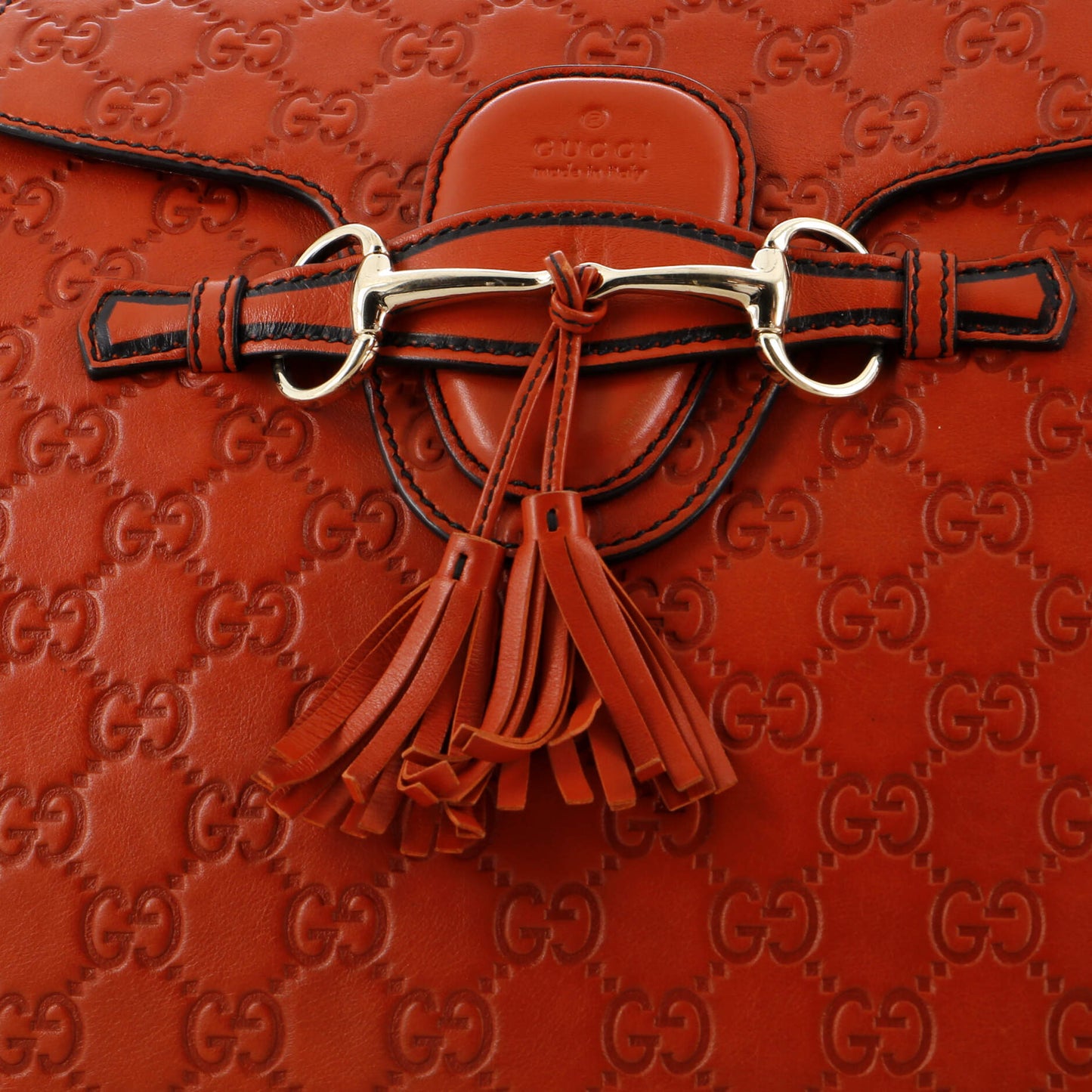 Emily Chain Flap Shoulder Bag Guccissima Leather Large