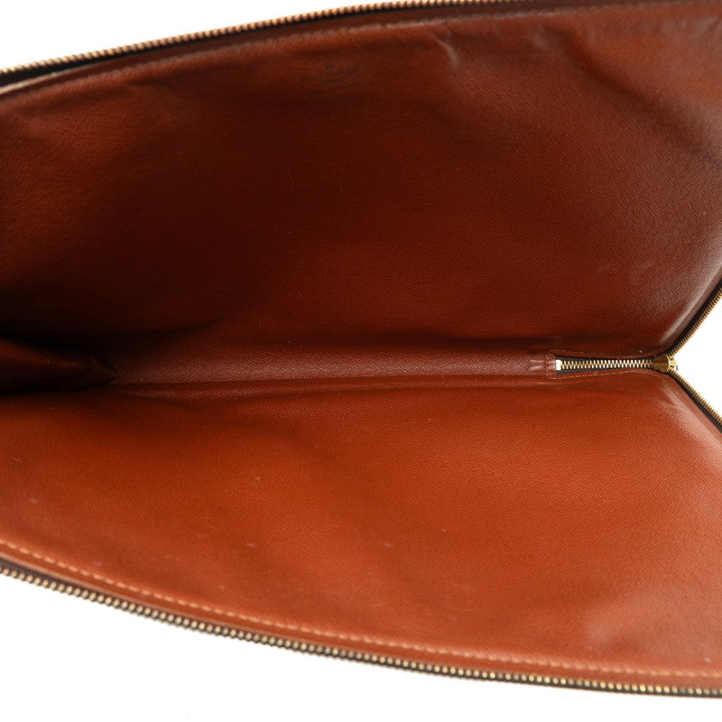 Louis Vuitton Monogram Push Documentary Backpack Briefcase M53456 Brown PVC Leather Men LOUIS VUITTON