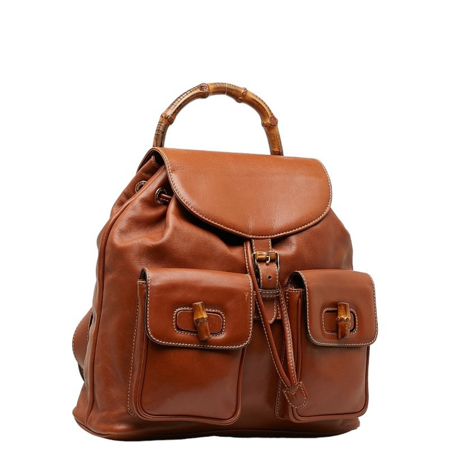 Gucci Bamboo  Leather Backpack Bag ()
