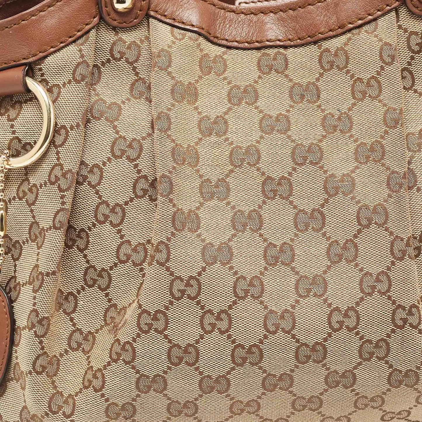 Luxury Gucci Trending 2025 Beige/brown Gg Canvas And Leather Medium Sukey Tote..