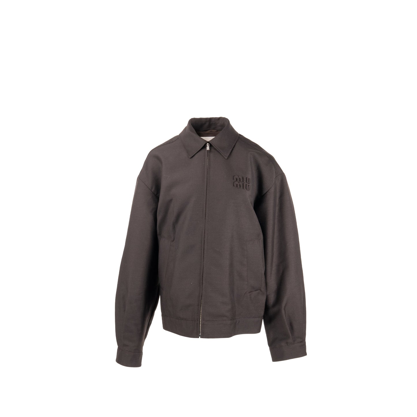 Miu Miu Size 40 Mohair Blouson Jacket Mohair/Virgin Wool Ebony