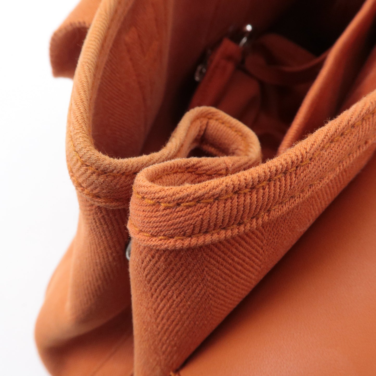 Luxury Hermes Toile Chevrons Leather Valparaiso PM Bag I Stamp Orange