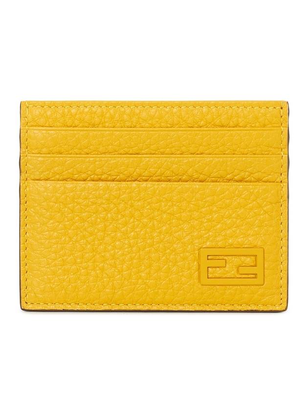 Luxury Fendi FF Baguette Card Wallet Yellow