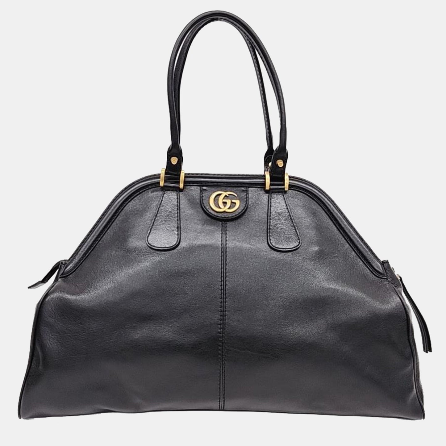 Luxury Gucci Trending 2025 Black Leather Rebelle Tote Bag